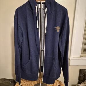 Foo‎ Fighters Sweatshirt Womens Large Full Zip Blue Tour Concert Merch *READ